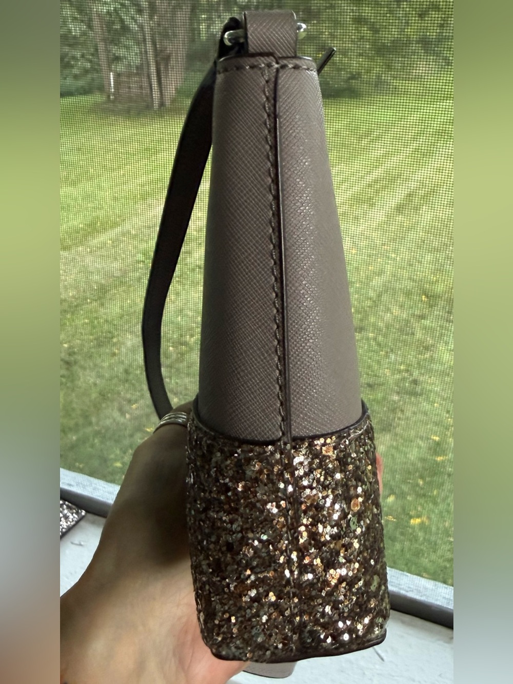 kate spade Greta Court Ramey crossbody w/glitter trim & matching card holder EUC - Picture 8 of 11